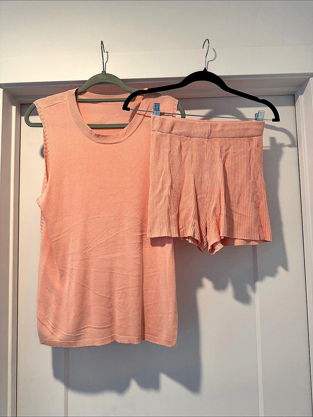 Pink Knit Tank and Shorts Set - Coverup - Like New